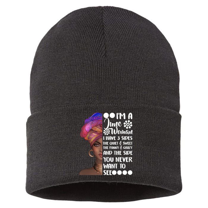 I'm a June Woman Cute Birthday Sustainable Knit Beanie