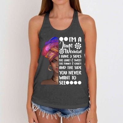 I'm a June Woman Cute Birthday Women's Knotted Racerback Tank