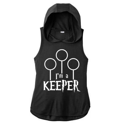 I'm A Keeper Ladies PosiCharge Tri-Blend Wicking Draft Hoodie Tank