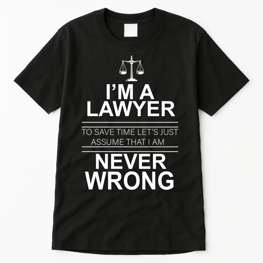 I'm a Lawyer Let's Assume I'm Never Wrong Tall T-Shirt