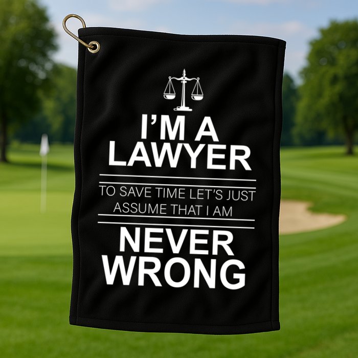 I'm a Lawyer Let's Assume I'm Never Wrong Golf Towel