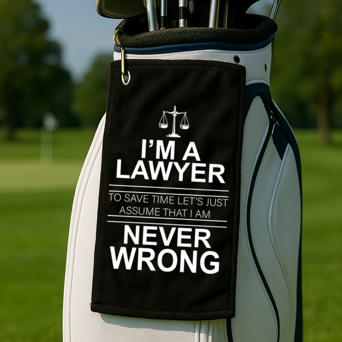 I'm a Lawyer Let's Assume I'm Never Wrong Golf Towel