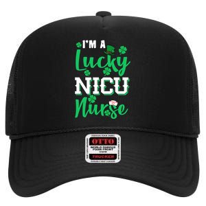 I'm A Lucky Nicu Nurse St Patrick's Day High Crown Mesh Back Trucker Hat