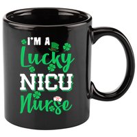 I'm A Lucky Nicu Nurse St Patrick's Day 11oz C Handle Ceramic Mug