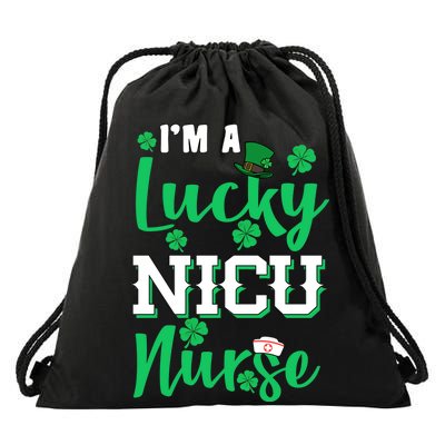 I'm A Lucky Nicu Nurse St Patrick's Day Drawstring Bag