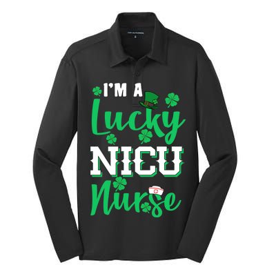 I'm A Lucky Nicu Nurse St Patrick's Day Silk Touch Performance Long Sleeve Polo