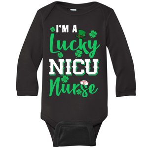 I'm A Lucky Nicu Nurse St Patrick's Day Baby Long Sleeve Bodysuit