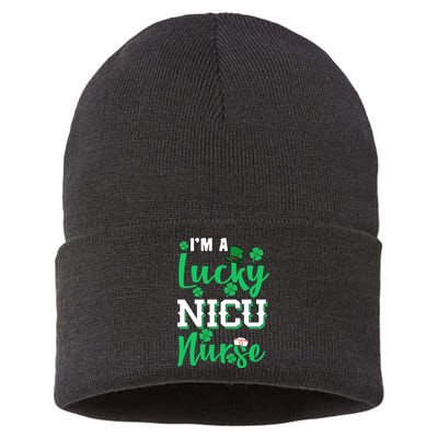 I'm A Lucky Nicu Nurse St Patrick's Day Sustainable Knit Beanie