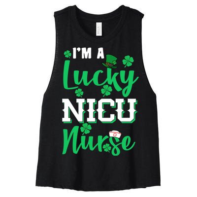 I'm A Lucky Nicu Nurse St Patrick's Day Women's Racerback Cropped Tank