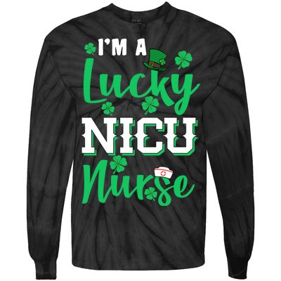 I'm A Lucky Nicu Nurse St Patrick's Day Tie-Dye Long Sleeve Shirt