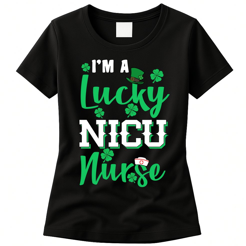 I'm A Lucky Nicu Nurse St Patrick's Day Womens T-Shirt