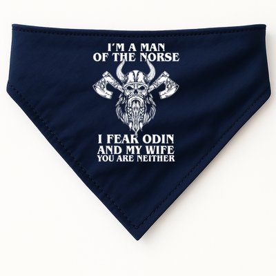 I'm A Man Of the Norse I Fear Odin And My Wife You Are Neither USA-Made Doggie Bandana