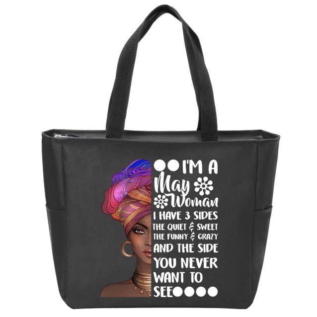 I'm A May Woman Cute Birthday Zip Tote Bag