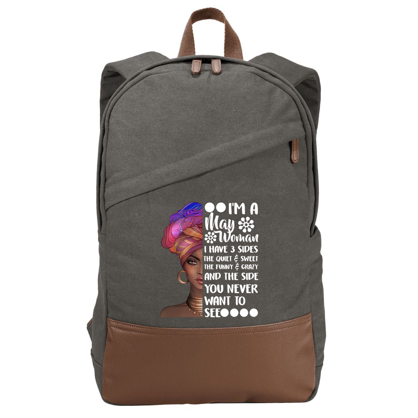 I'm A May Woman Cute Birthday Cotton Canvas Backpack