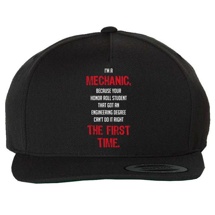 I'm A Mechanic Wool Snapback Cap