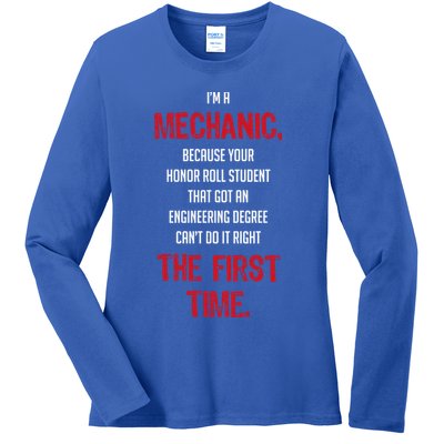 I'm A Mechanic Ladies Long Sleeve Shirt