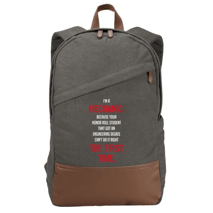I'm A Mechanic Cotton Canvas Backpack
