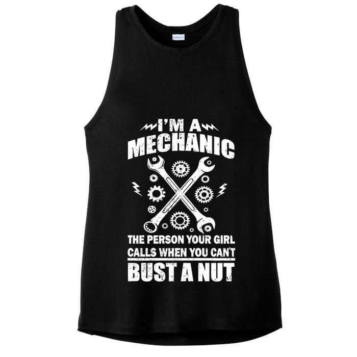 I'm A Mechanic Girl Calls When You Can't Bust A Nut Ladies PosiCharge Tri-Blend Wicking Tank