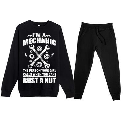 I'm A Mechanic Girl Calls When You Can't Bust A Nut Premium Crewneck Sweatsuit Set