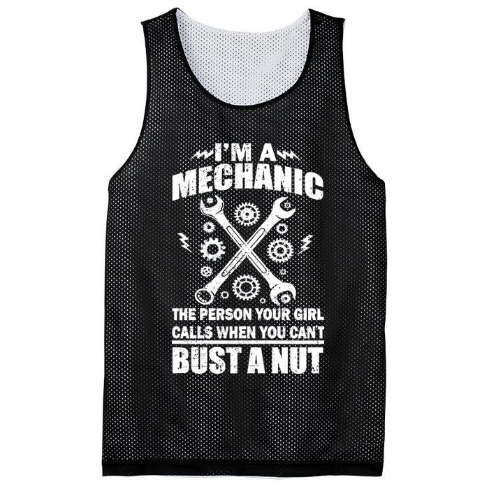 I'm A Mechanic Girl Calls When You Can't Bust A Nut Mesh Reversible Basketball Jersey Tank