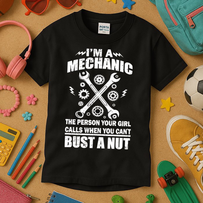 I'm A Mechanic Girl Calls When You Can't Bust A Nut Kids T-Shirt