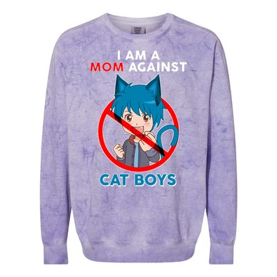 I'm A Mom Against Cat Boys Anime Cat Boys Colorblast Crewneck Sweatshirt