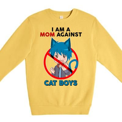 I'm A Mom Against Cat Boys Anime Cat Boys Premium Crewneck Sweatshirt