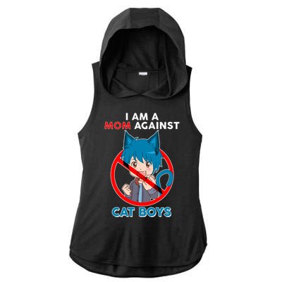 I'm A Mom Against Cat Boys Anime Cat Boys Ladies PosiCharge Tri-Blend Wicking Draft Hoodie Tank