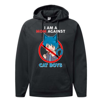 I'm A Mom Against Cat Boys Anime Cat Boys Performance Fleece Hoodie