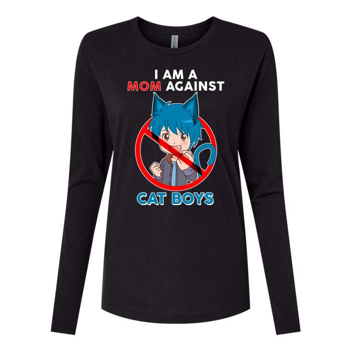 I'm A Mom Against Cat Boys Anime Cat Boys Womens Cotton Relaxed Long Sleeve T-Shirt