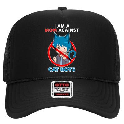 I'm A Mom Against Cat Boys Anime Cat Boys High Crown Mesh Back Trucker Hat