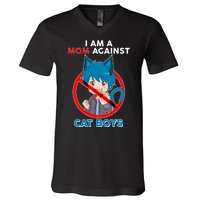 I'm A Mom Against Cat Boys Anime Cat Boys V-Neck T-Shirt