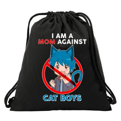 I'm A Mom Against Cat Boys Anime Cat Boys Drawstring Bag