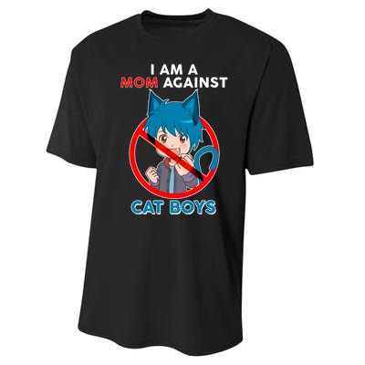 I'm A Mom Against Cat Boys Anime Cat Boys Performance Sprint T-Shirt