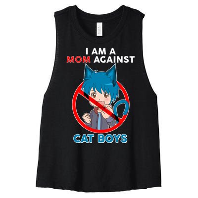 I'm A Mom Against Cat Boys Anime Cat Boys Women's Racerback Cropped Tank