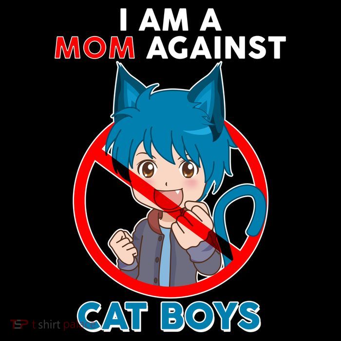 I'm A Mom Against Cat Boys Anime Cat Boys Women's V-Neck T-Shirt