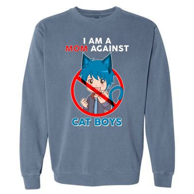 I'm A Mom Against Cat Boys Anime Cat Boys Garment-Dyed Sweatshirt