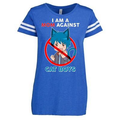 I'm A Mom Against Cat Boys Anime Cat Boys Enza Ladies Jersey Football T-Shirt