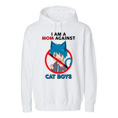 I'm A Mom Against Cat Boys Anime Cat Boys Garment-Dyed Fleece Hoodie