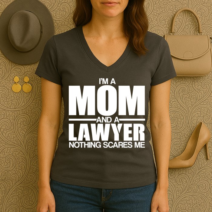 I'm A Mom And Layer Nothing Scares Me Women's V-Neck T-Shirt