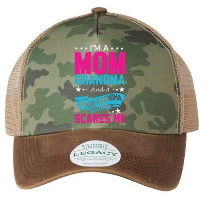 I'm A Mom Grandma And A Great Grandma Funny  Legacy Tie Dye Trucker Hat