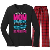 I'm A Mom Grandma And A Great Grandma Funny  Women's Long Sleeve Flannel Pajama Set 