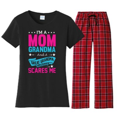 I'm A Mom Grandma And A Great Grandma Funny  Women's Flannel Pajama Set