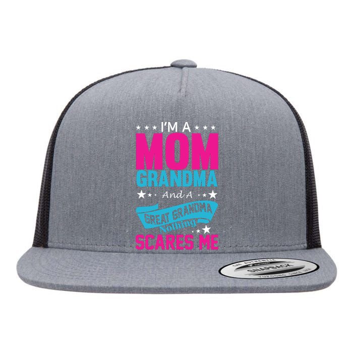 I'm A Mom Grandma And A Great Grandma Funny  Flat Bill Trucker Hat