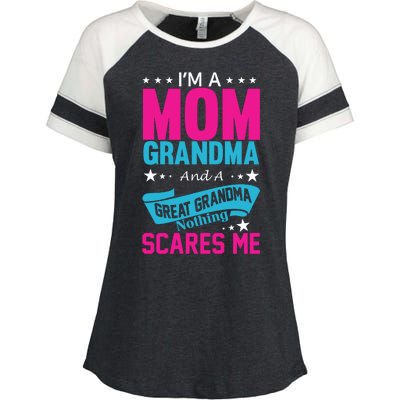 I'm A Mom Grandma And A Great Grandma Funny  Enza Ladies Jersey Colorblock Tee