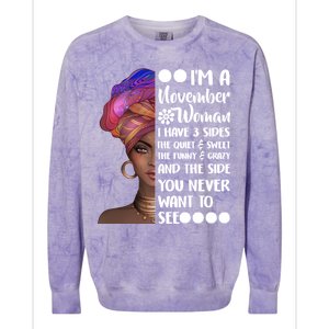 I'm A November Woman Cute Birthday Colorblast Crewneck Sweatshirt