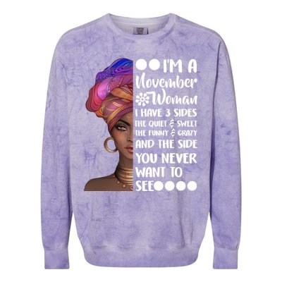 I'm A November Woman Cute Birthday Colorblast Crewneck Sweatshirt