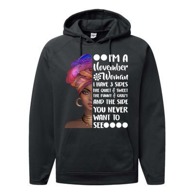 I'm A November Woman Cute Birthday Performance Fleece Hoodie