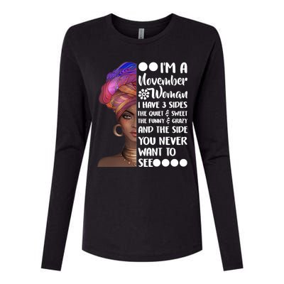 I'm A November Woman Cute Birthday Womens Cotton Relaxed Long Sleeve T-Shirt