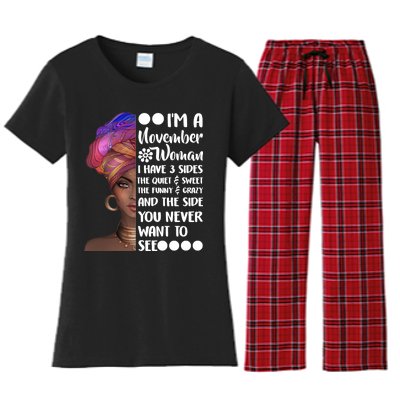 I'm A November Woman Cute Birthday Women's Flannel Pajama Set